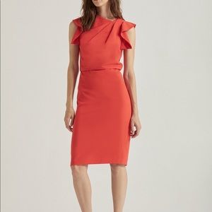 Halston Heritage asymmetric neck dress size 4